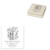  Bloemenhuis Familie Adres Rubberstempel (Gestempeld)