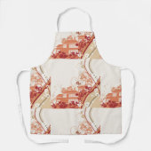 Bloemenhuis Illustratie Werveltje en Natuur Patroo Schort (Voorkant)