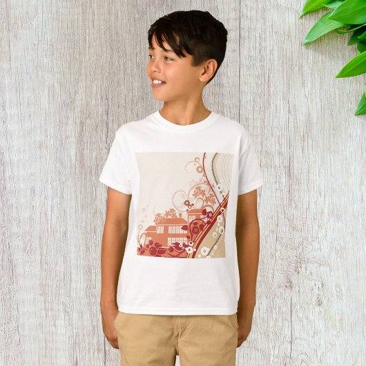 Bloemenhuis Illustratie Werveltje en Natuur Patroo T-shirt