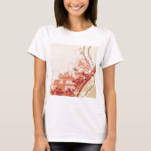 Bloemenhuis Illustratie Werveltje en Natuur Patroo T-shirt (Voorkant)
