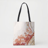 Bloemenhuis Illustratie Werveltje en Natuur Patroo Tote Bag (Voorkant)