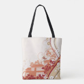 Bloemenhuis Illustratie Werveltje en Natuur Patroo Tote Bag (Achterkant)