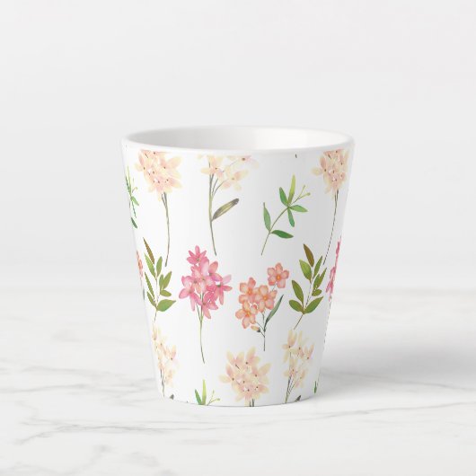 bloemenhuisje latte mok (Voorkant)