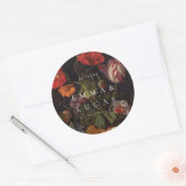  bloemenhuwelijk ronde sticker (Envelop)