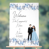 Bloemenijs blauw acryl Verloving teken Acryl Bord (Neutraal)