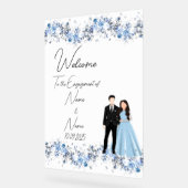 Bloemenijs blauw acryl Verloving teken Acryl Bord (Hoek)