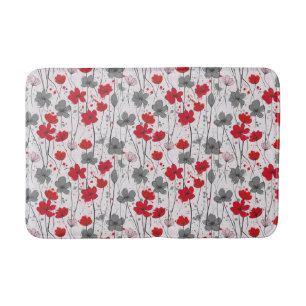 Bloemenillustratie, abstracte wilde bloemen, moder badmat