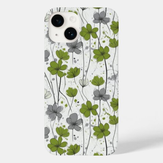 Bloemenillustratie, abstracte wilde bloemen, moder Case-Mate iPhone case (Achterkant)