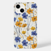 Bloemenillustratie, abstracte wilde bloemen, moder Case-Mate iPhone case (Achterkant)