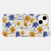 Bloemenillustratie, abstracte wilde bloemen, moder Case-Mate iPhone case (Achterkant (horizontaal))