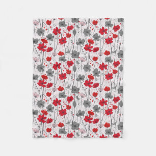 Bloemenillustratie, abstracte wilde bloemen, moder fleece deken