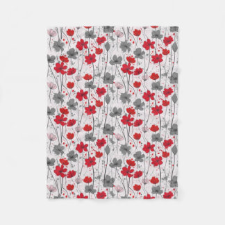 Bloemenillustratie, abstracte wilde bloemen, moder fleece deken