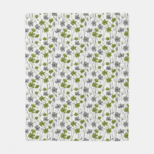 Bloemenillustratie, abstracte wilde bloemen, moder fleece deken