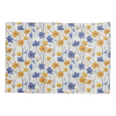 Bloemenillustratie, abstracte wilde bloemen, moder kussensloop (Achterkant)