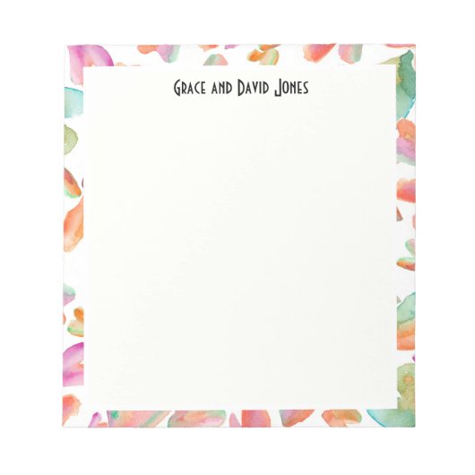 Bloemenillustratie in opvallende blauw-witte tint notitieblok (Voorkant)