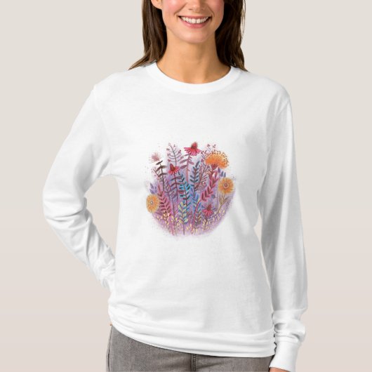 Bloemenillustratie T-shirt (Voorkant)