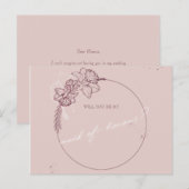 Bloemenillustratie Wees mijn bruidsmeisje Briefkaart (Voorkant / Achterkant)