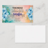 Bloemenillustratie yoga instructeur Mandala Henna Visitekaartje (Voorkant / Achterkant)