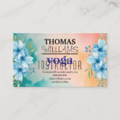 Bloemenillustratie yoga instructeur Mandala Henna Visitekaartje (Voorkant)