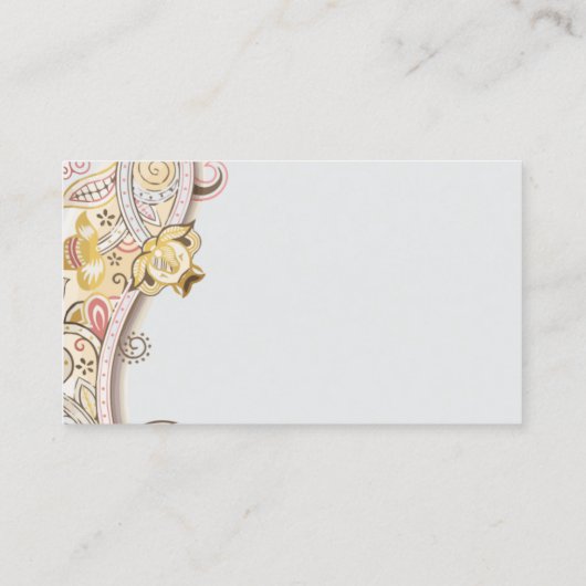 Bloemenillustratie yoga instructeur Mandala Henna Visitekaartje (Achterkant)