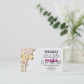 Bloemenillustratie yoga instructeur Mandala Henna Visitekaartje (Staand voorkant)