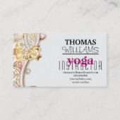 Bloemenillustratie yoga instructeur Mandala Henna Visitekaartje (Voorkant)