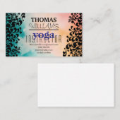 Bloemenillustratie yoga instructeur Mandala Henna Visitekaartje (Voorkant / Achterkant)