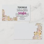 Bloemenillustratie yoga instructeur Mandala Henna Visitekaartje (Voorkant / Achterkant)