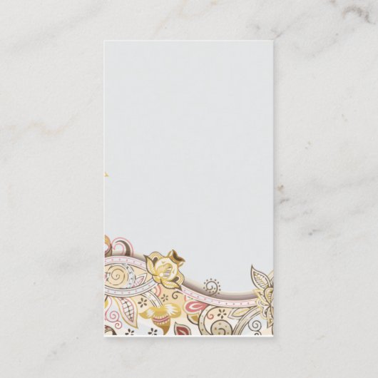 Bloemenillustratie yoga instructeur Mandala Henna Visitekaartje (Achterkant)