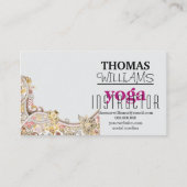 Bloemenillustratie yoga instructeur Mandala Henna Visitekaartje (Voorkant)