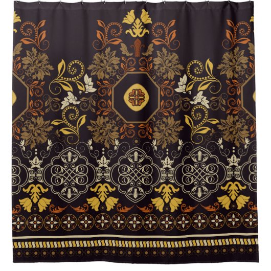 Bloemenindiaan: Kleurrijk Gestreept Naadloos. Douchegordijn (Voorkant)