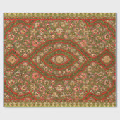  bloemenindiaanse tapijtpatroon cadeaupapier (Vlak)