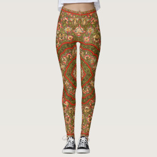 bloemenindiaanse tapijtpatroon leggings