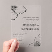 Bloemeninktlijntekening Klassieke formele bruiloft Acryl Uitnodigingen (Insitu (Draagbaar))