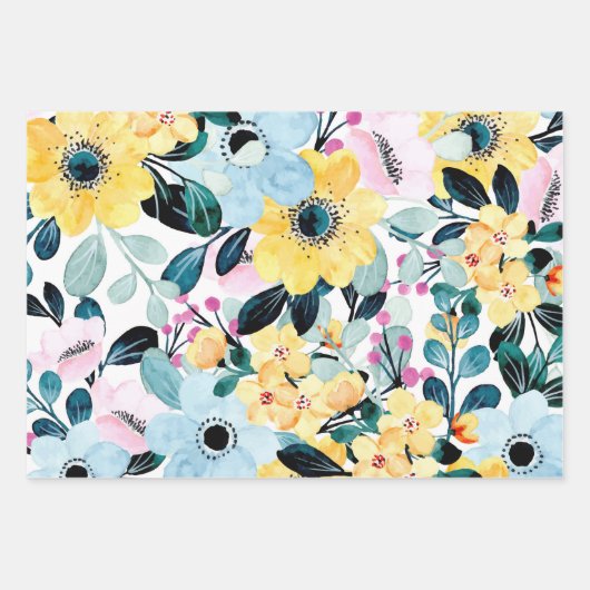 bloemeninpakpapier | Levendig bloemontwerp Inpakpapier Vel (Voorkant 2)