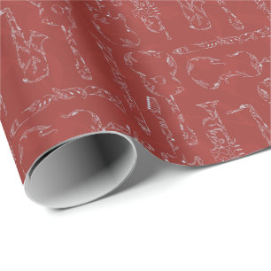 Bloemeninstrumenten in het rood cadeaupapier