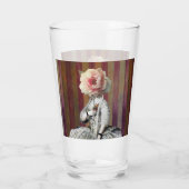 Bloemenintrige roze pioen masker glas (Achterkant)