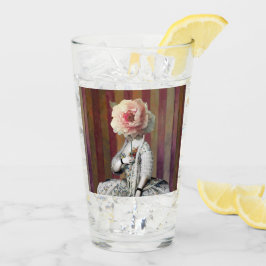 Bloemenintrige roze pioen masker glas