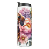 Bloemenjoyride van teckel thermosbeker (Geroteerd rechts)