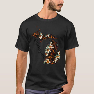 Bloemenkaart van de Verenigde Staten Michigan Kaar T-shirt