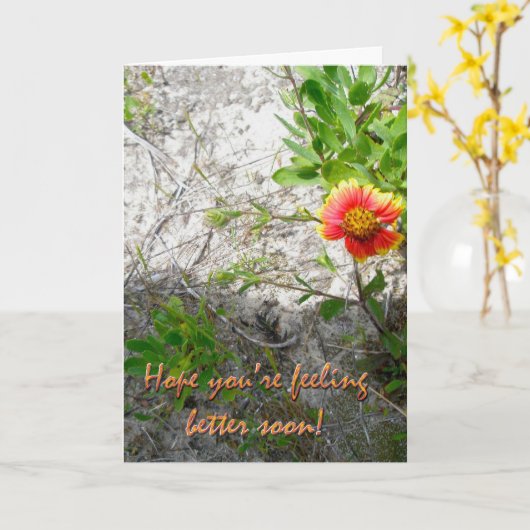 Bloemenkaart voor beterschap kaart (Gele Bloem)