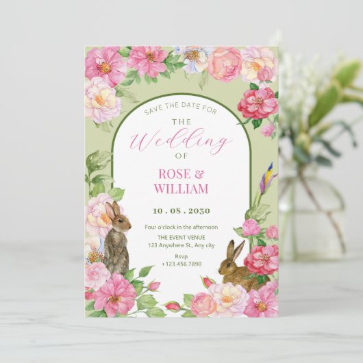 Bloemenkabouter save the date (Staand voorkant)