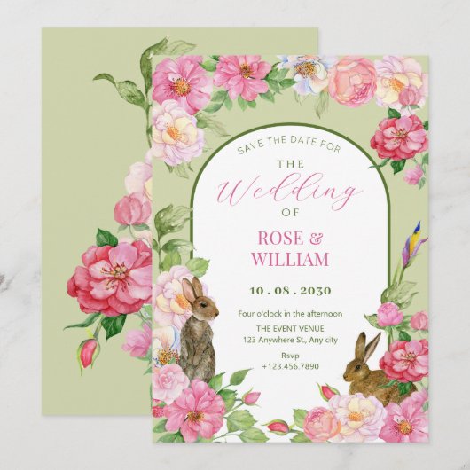 Bloemenkabouter save the date (Voorkant / Achterkant)