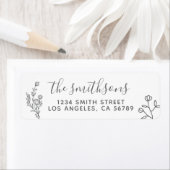 Bloemenkader Botanisch | Boho Chic-handtekening Etiket (Insitu)