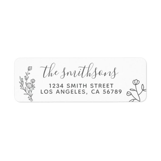Bloemenkader Botanisch | Boho Chic-handtekening Etiket (Voorkant)