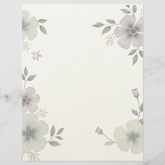Bloemenkader Briefpapier Briefhoofd (Voorkant)