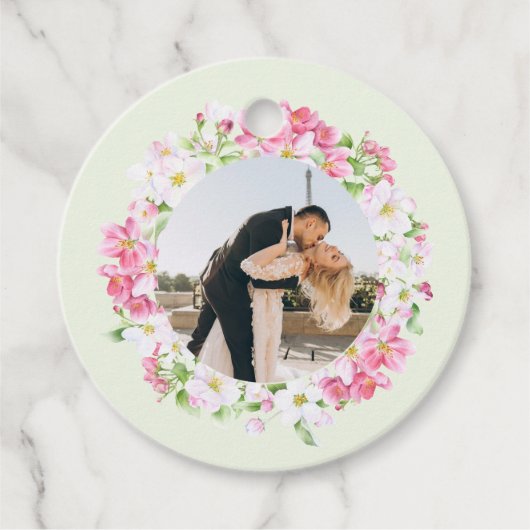 Bloemenkader Favoriete foto met gepersonaliseerde  Bedankjes Labels (Voorkant)