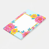 Bloemenkader met levendige bloemen post-it® notes (Schuin)