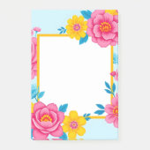 Bloemenkader met levendige bloemen post-it® notes (Voorkant)
