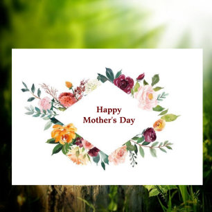 Bloemenkader Moederdag Kaart